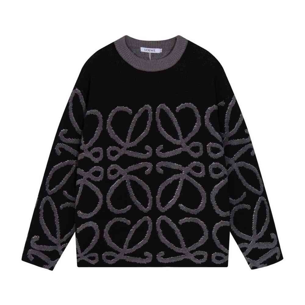 Loewe Black and Gray Crewneck Sweater